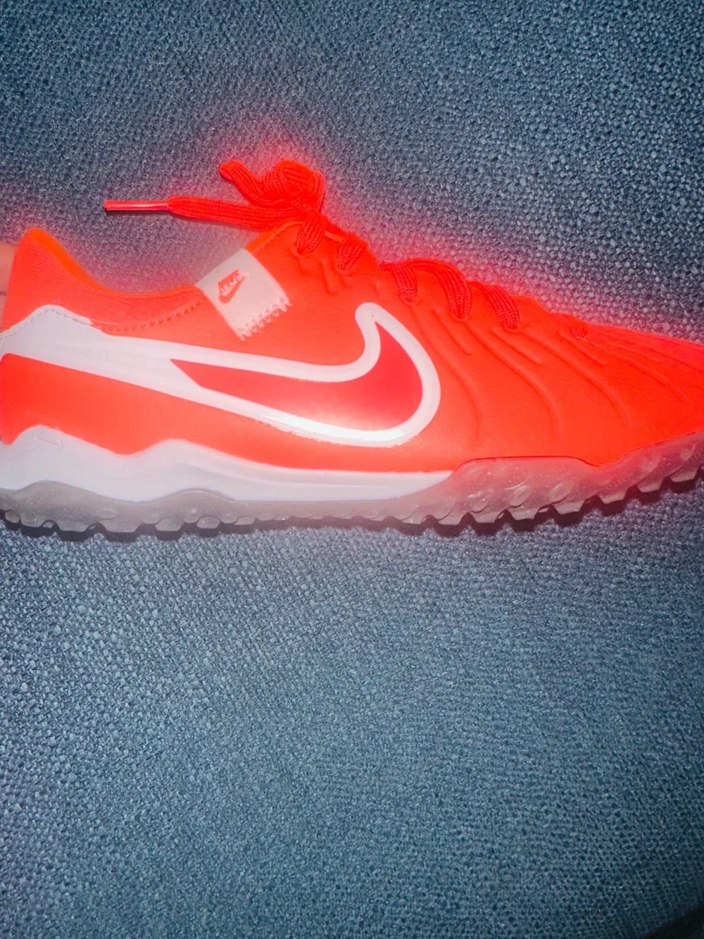 Nike Neon Orange/Red Sports Sneakers with White Swoosh